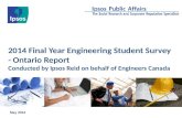 2014 Final Year Engineering Student Survey - Ontario Report Conducted by Ipsos Reid on behalf of Engineers Canada May 2014.