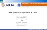 CNRS – INPG – UJF AIDA WP3 3D Industry Workshop, May 23 rd, 2011, Bergamo 3D-IC prototyping service at CMP Kholdoun TORKI Kholdoun.Torki@imag.fr CMP 46,