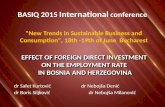 EFFECT OF FOREIGN DIRECT INVESTMENT ON THE EMPLOYMENT RATE IN BOSNIA AND HERZEGOVINA EFFECT OF FOREIGN DIRECT INVESTMENT ON THE EMPLOYMENT RATE IN BOSNIA.