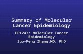 Summary of Molecular Cancer Epidemiology EPI243: Molecular Cancer Epidemiology Zuo-Feng Zhang,MD, PhD.