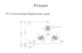 Power  Y-Connected Balanced Load. Power  Average Power  The average power delivered to each phase  Total power to the balanced load is  Reactive.