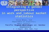 Integrating a gender perspective in work and labour market statistics Elisa Benes, ILO Department of Statistics email contact: benes@ilo.org Pacific Region.