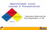 Operational Level Lesson 6 Presentation Hazardous Materials for First Responders, 3 rd Ed.