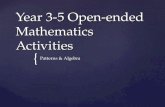 { Year 3-5 Open-ended Mathematics Activities Patterns & Algebra.