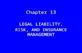Chapter 13 LEGAL LIABILITY, RISK, AND INSURANCE MANAGEMENT.