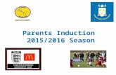 Parents Induction 2015/2016 Season. Agenda Club history Team set up for new season Club coaches Committee team New Club Philosophy How we are funded Child.