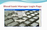 Blood bank Manager Login Page. Main Page Camp Entry.