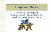 1 Chapter Three Providing Equal Employment Opportunity and a Safe Workplace.