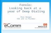 Fonolo: Looking back at a year of Deep Dialing Shai Berger CEO and co-founder.