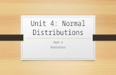 Unit 4: Normal Distributions Part 3 Statistics. Focus Points Find the areas under the standard normal curve Find data from standard normal table.