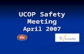 UCOP Safety Meeting April 2007. Reduce Your Risk of Chronic Disease Through Better Nutrition USDA Dietary Guidelines link poor diet to cardiovascular.