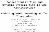 Connectionist Time and Dynamic Systems Time in One Architecture? Modeling Word Learning at Two Timescales Jessica S. Horst (jessica-horst@uiowa.edu) Bob.