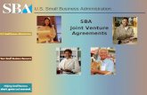 U.S. Small Business Administration SBA Joint Venture Agreements.