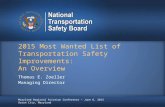 2015 Most Wanted List of Transportation Safety Improvements: An Overview Maryland Regional Aviation Conference – June 6, 2015 Ocean City, Maryland Thomas.