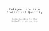 Fatigue Life is a Statistical Quantity Introduction to the Weibull distribution.