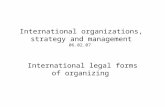 International organizations, strategy and management 06.02.07 International legal forms of organizing.