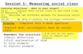 Session 1: Measuring social class Learning objectives – what is your target? (D-E) Explain what social class is and state a way of measuring it (C) Describe.