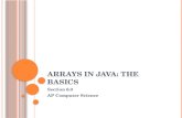 A RRAYS IN J AVA : T HE B ASICS Section 6.0 AP Computer Science.