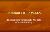 1 Session III - SW23A Theoretical Framework/ Models of Social Policy.