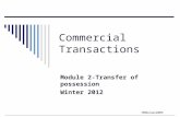 ©MNoonan2009 Commercial Transactions Module 2-Transfer of possession Winter 2012.