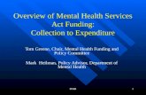 DMH1 Overview of Mental Health Services Act Funding: Collection to Expenditure Tom Greene, Chair, Mental Health Funding and Policy Committee Mark Heilman,