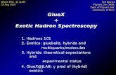 GlueX + Exotic Hadron Spectroscopy 1. Hadrons 101 2. Exotica: glueballs, hybrids and multiquarks/molecules 3. Hybrids: theoretical expectations and experimental.