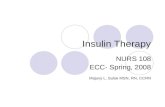 Insulin Therapy NURS 108 ECC- Spring, 2008 Majuvy L. Sulse MSN, RN, CCRN.