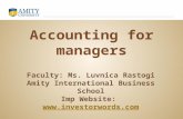 Faculty: Ms. Luvnica Rastogi Amity International Business School Imp Website: .