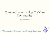 Opening Your Lodge To Your Community By Phil O’Keefe.