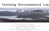 Teaching Environmental Law and Sustainability By: Paulette L. Stenzel Professor of International Business law, Michigan State University Presented: March.