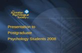 Presentation to Postgraduate Psychology Students 2008.