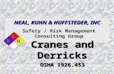 NEAL, KUHN & HUFFSTEDER, INC NEAL, KUHN & HUFFSTEDER, INC. Safety / Risk Management Consulting GroupN K H Cranes and Derricks OSHA 1926.453 Cranes and.