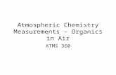 Atmospheric Chemistry Measurements – Organics in Air ATMS 360.