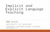 Implicit and Explicit Language Teaching ROD ELLIS UNIVERSITY OF AUCKLAND SHANGHAI INTERNATIONAL STUDIES UNIVERSITY.