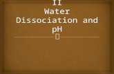Water acts as both acid and base  Dissociates into H 3 O + and OH - ions  2H 2 O (l)  H 3 O + (aq) + OH - (aq)  Rewritten,  H 2 O (l) + H 2.