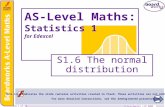 © Boardworks Ltd 20051 of 33 © Boardworks Ltd 2005 1 of 33 AS-Level Maths: Statistics 1 for Edexcel S1.6 The normal distribution This icon indicates the.