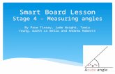 Smart Board Lesson Stage 4 – Measuring angles By Prue Tinsey, Jade Wright, Tania Young, Garth Lo Bello and Andrew Roberts.