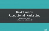 NewClients Promotional Marketing Promotional Items In Reference to Section E3 July 2015.