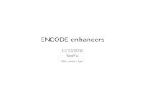 ENCODE enhancers 12/13/2013 Yao Fu Gerstein lab. ‘Supervised’ enhancer prediction Yip et al., Genome Biology (2012) Get enhancer list away to genes DNase.