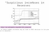 “Suspicious increases in Reserves”  Some of these sudden increases may be tied to OPEC decision to tie production.