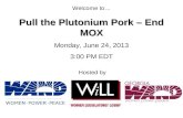 Welcome to… Hosted by Pull the Plutonium Pork – End MOX Monday, June 24, 2013 3:00 PM EDT.