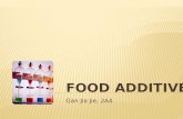 Gan Jia Jie, 2A4. Food additives are chemical substances added to foods to improve flavour, texture, colour, appearance and consistency. .