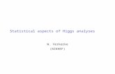 Statistical aspects of Higgs analyses W. Verkerke (NIKHEF)