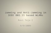 Jamming and Anti-Jamming in IEEE 802.11 based WLANs Ravi Teja C 4/9/2009 TexPoint fonts used in EMF. Read the TexPoint manual before you delete this box.: