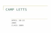 CAMP LETTS APRIL 20-22 2005 CLASS 2009. Sunrise…Sunset.