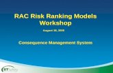 RAC Risk Ranking Models Workshop Consequence Management System August 18, 2005.