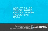 ANALYSIS OF TRUCK ROUTE CHOICE USING TRUCK-GPS DATA Mohammadreza Kamali, USF Abdul Pinjari, USF Krishnan Viswanathan, CDM Smith.