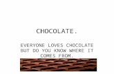 CHOCOLATE. EVERYONE LOVES CHOCOLATE BUT DO YOU KNOW WHERE IT COMES FROM.