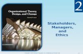 2-1 Stakeholders, Managers, and Ethics Copyright © 2013 Pearson Education, Inc. Publishing as Prentice Hall.