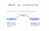 What is statistic. Statistics is a tool for creating an understanding from a set of numbers.